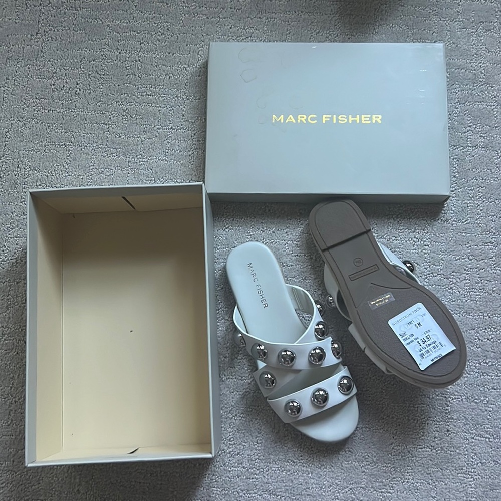 Marc Fisher White Sandals.  Brand new with tags.